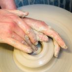 Sophie Underdowns Lester at work in the YAS ceramics starter studio at Manor Oaks in Sheffield 2017